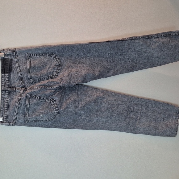 Anthropologie AMO Chloe Crop Jeans Opal Straight Leg High Waisted Acid Wash - Picture 5 of 11